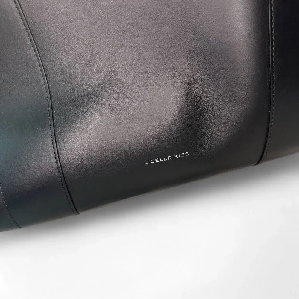 Liselle Kiss Jamie Large Leather Tote Bag - Smooth Black NWT